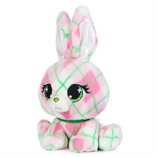 Kennedy Karats Plush Bunny Resort Collection stuffed toy pink/green plaid with eyes on Tampa Home & Garden Store