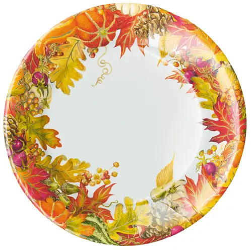 Harvest Garland salad and dessert plates with leaf border; The Country Christmas Loft on Tampa Home & Garden Store