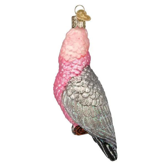 Adorno de cristal de cacatúa de pecho rosa