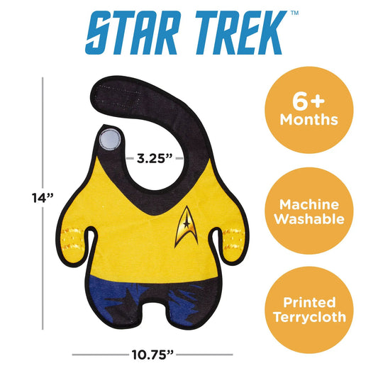 Star Trek Bib yellow terrycloth with black trim machine washable on Tampa Home & Garden Store