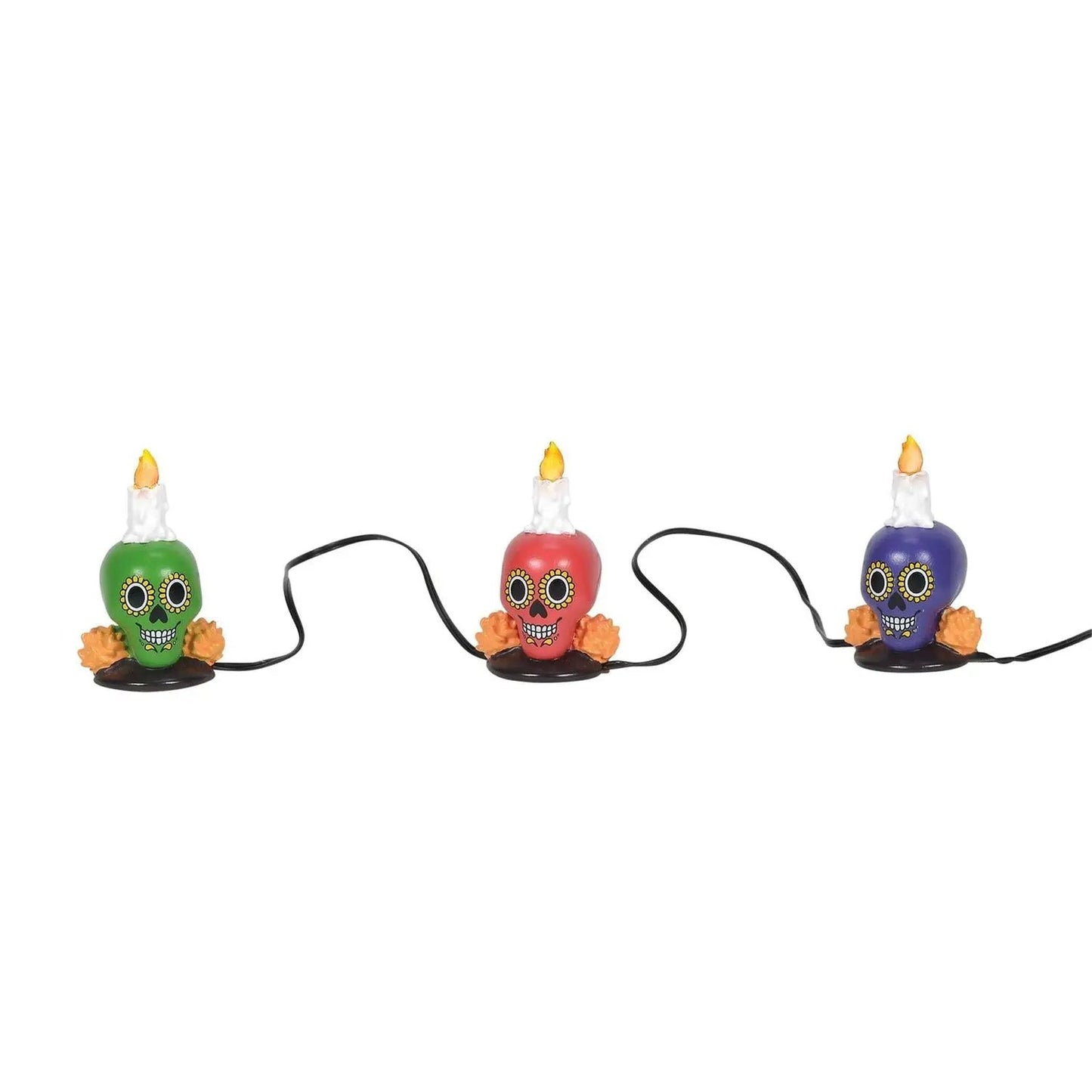 Day of the Dead Luminaries Set of 3 Yard Lights green red purple skulls Country Christmas Loft on Tampa Home & Garden Store