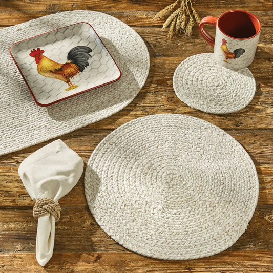 Spice Bin Braided Trivet Sea Salt set of 2 round heat resistant trivets on Tampa Home & Garden Store