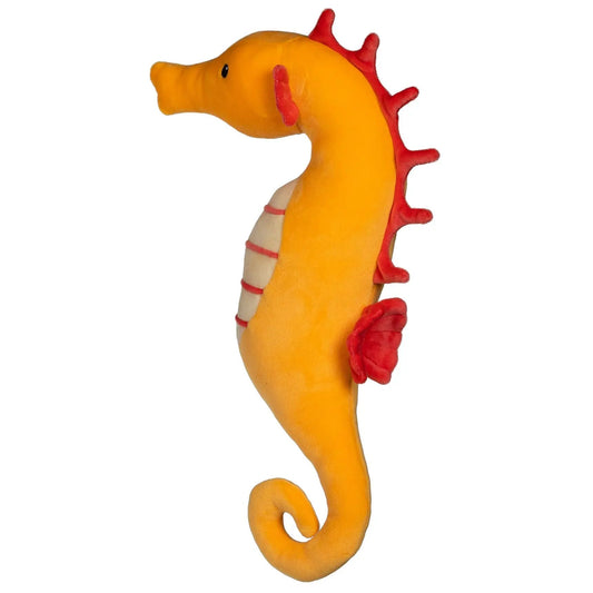Smootheez Seahorse Plush Toy orange-yellow seahorse with red spines and striped beige belly 12in on Tampa Home & Garden Store
