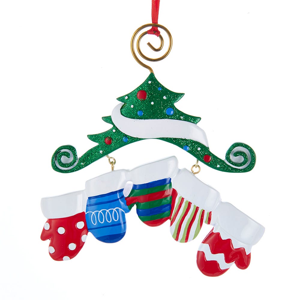 Décoration familiale de moufles pendantes - Famille de 5