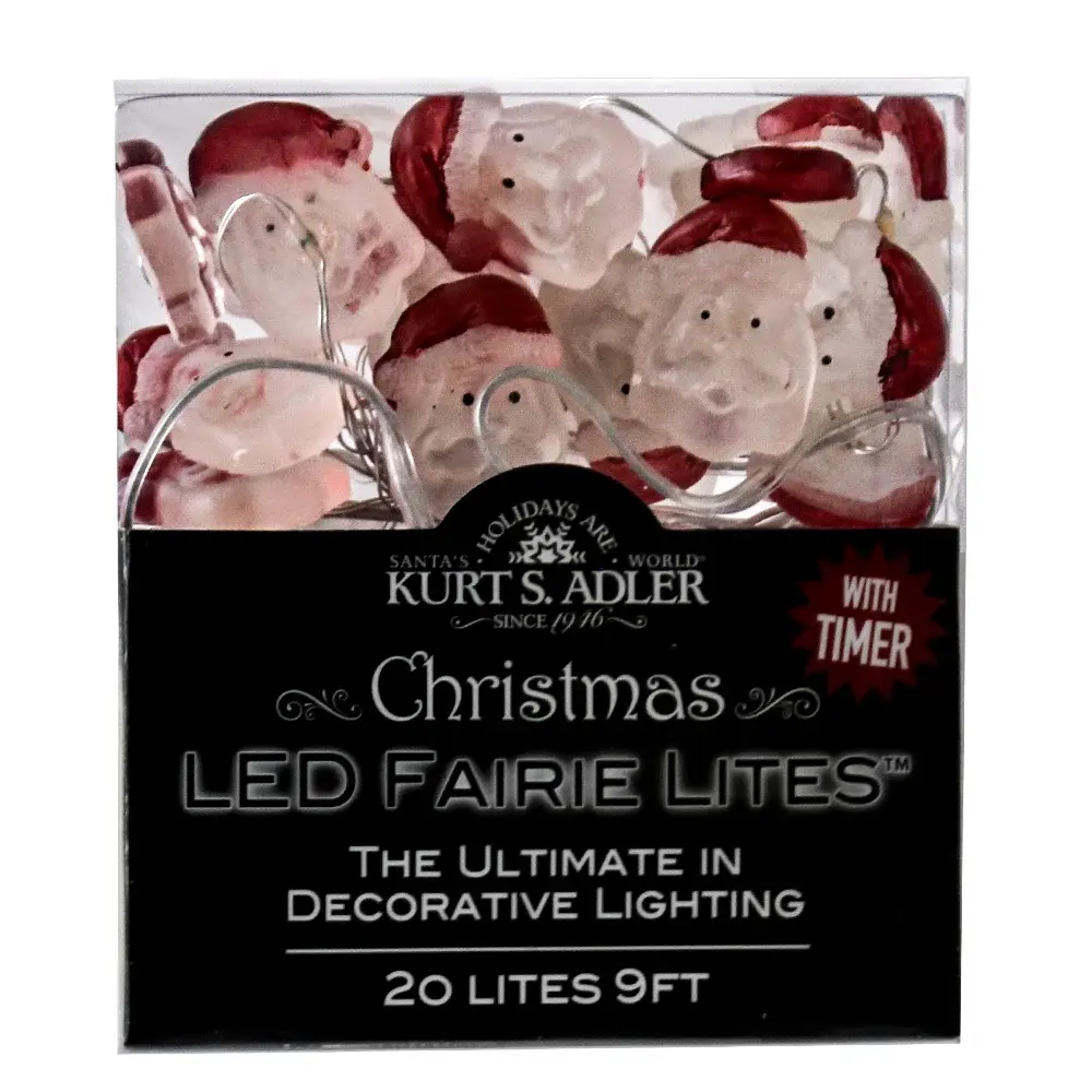 20-Light Battery-Operated LED String Lights - Santa - Tampa Home & Garden Store
