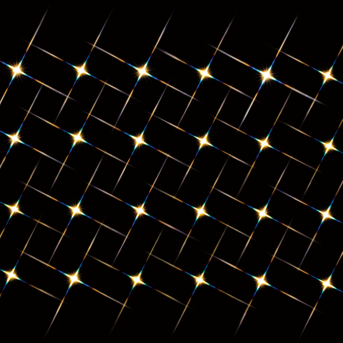 Bright Yellow 24 LED Light String for Villages with warm starburst LEDs in a diagonal lattice on Tampa Home & Garden Store