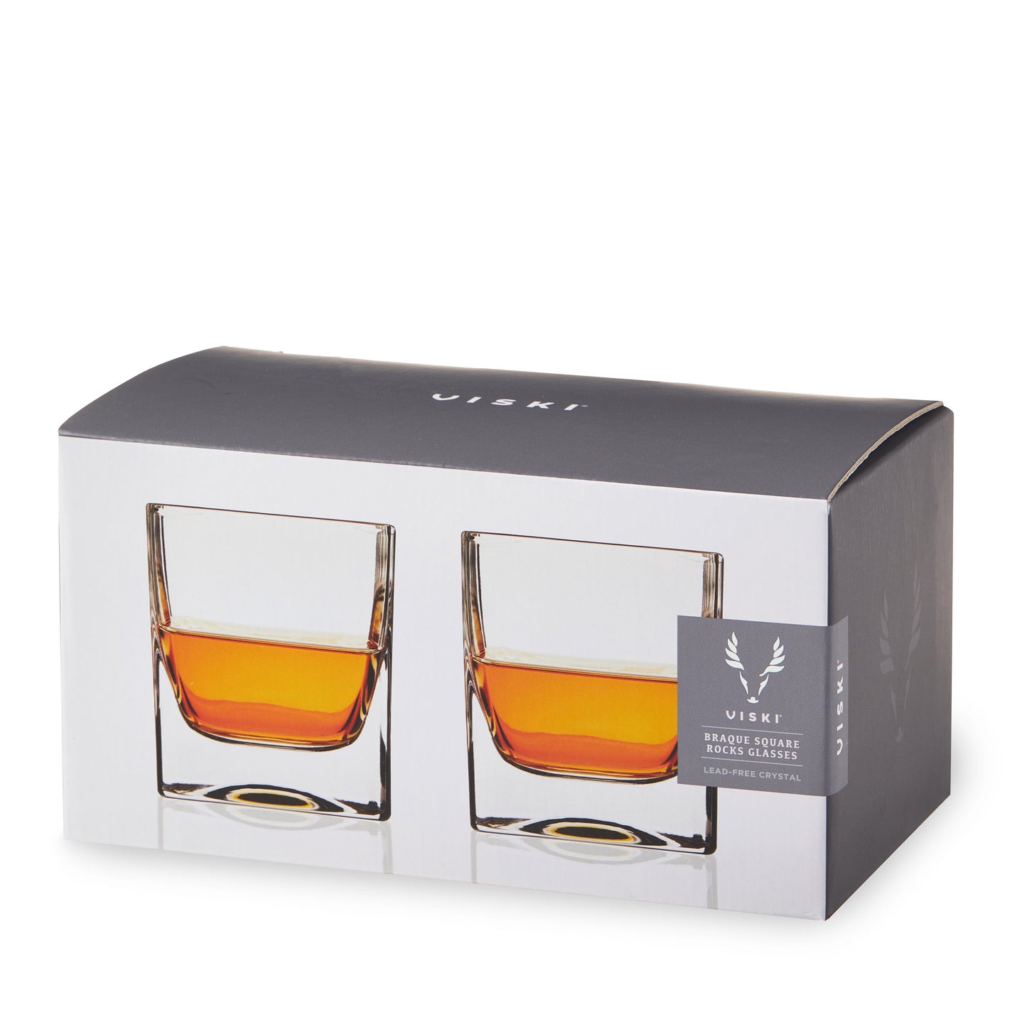 Braque Square Base Crystal Rocks Glass Set