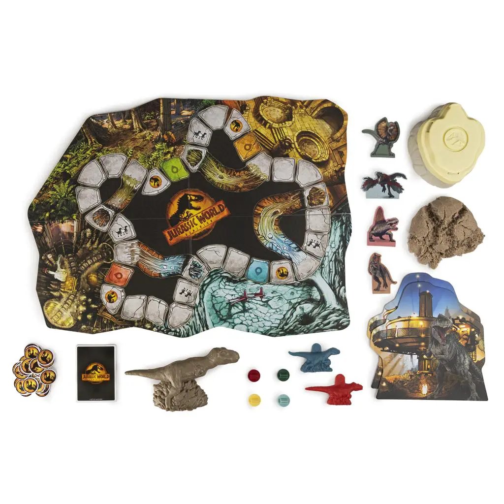 Jurassic World Dominion Stomp and Smash Board Game with dinosaur figures and tokens on Tampa Home & Garden Store