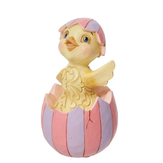 Mini Easter Chick In Painted Egg Figurine pastel egg with yellow chick Country Christmas Loft on Tampa Home & Garden Store
