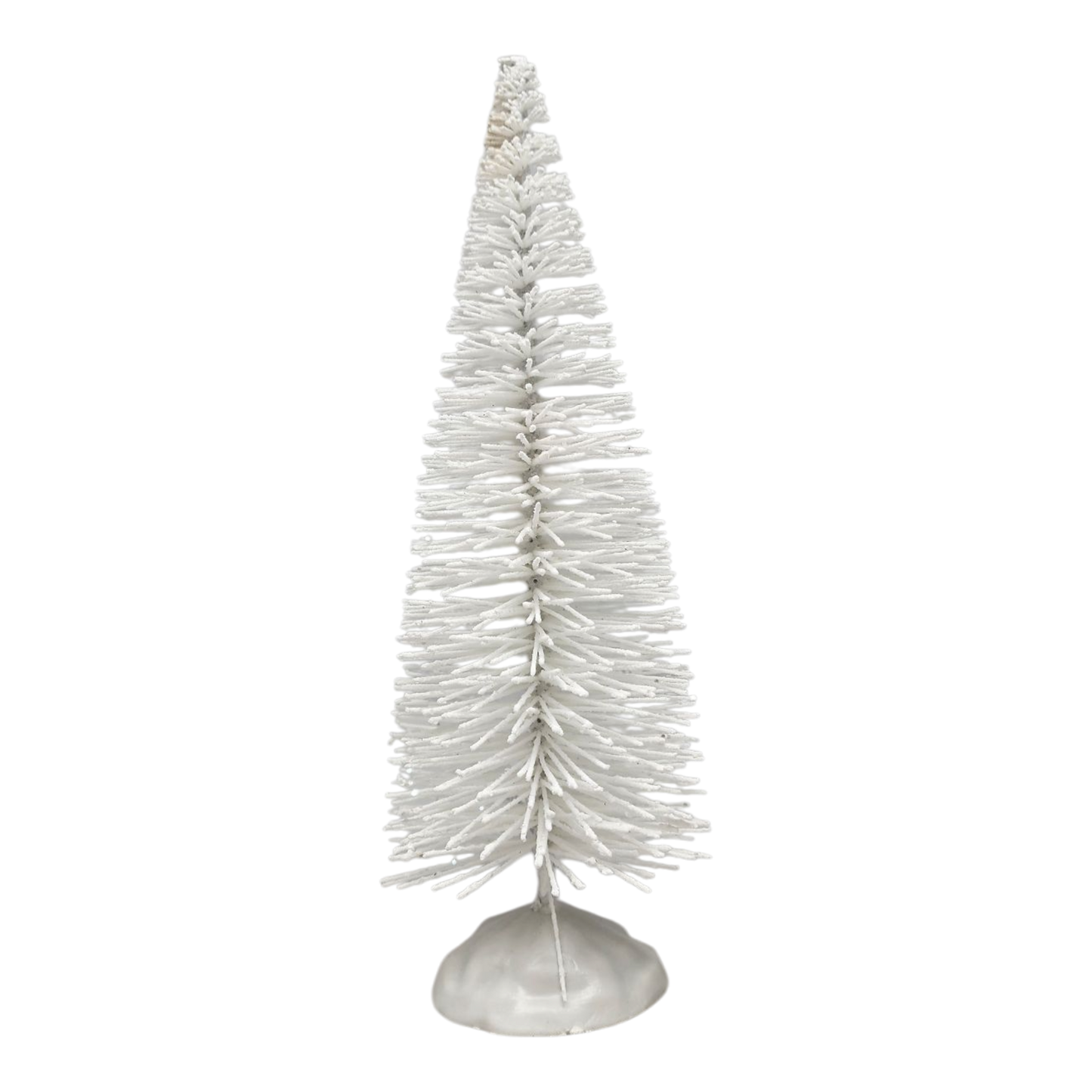 Radiant White Bottle Brush Tree 9in on gray pedestal stand by The Country Christmas Loft on Tampa Home & Garden Store