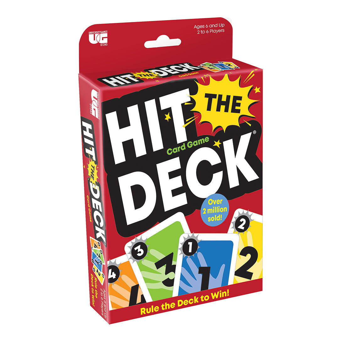 Original Hit the Deck card game for families box shows red design and colorful numbered cards on Tampa Home & Garden Store