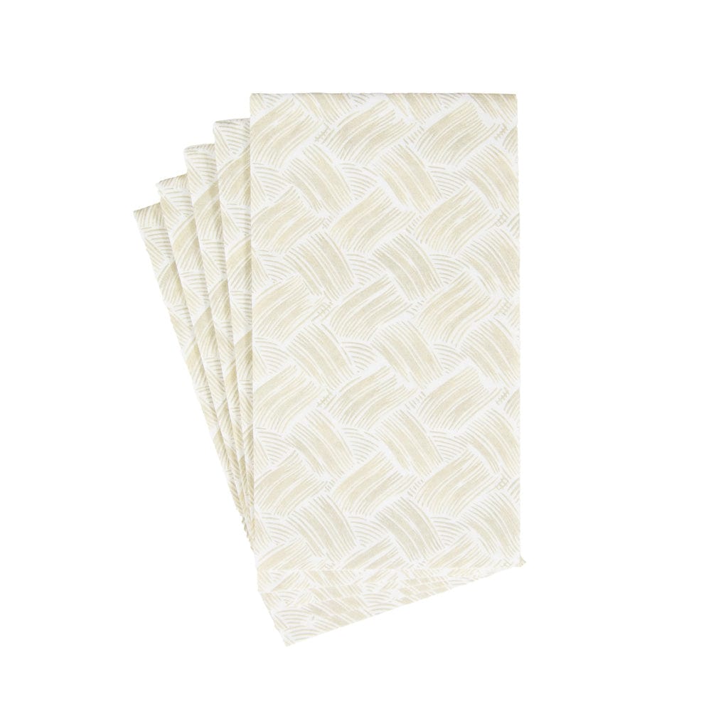 Serviettes de table en lin et lin, style vannerie