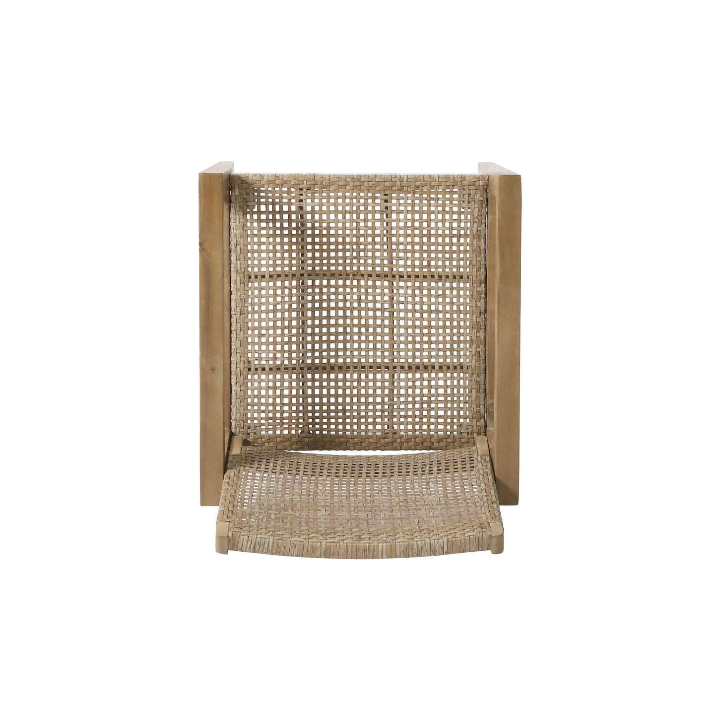 Outdoor Wicker and Acacia Wood Club Chairs