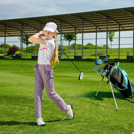 Junior Complete Golf Club Set with Stand Bag for kids, blue stand bag and clubs on Tampa Home & Garden Store