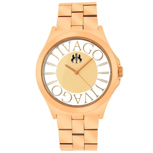 Jivago women's rose gold watch with white dial and Roman numeral ring, rose gold bracelet on Tampa Home & Garden Store