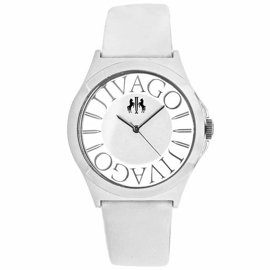 Jivago women's fun stainless steel watch with white strap and logo dial on Tampa Home & Garden Store