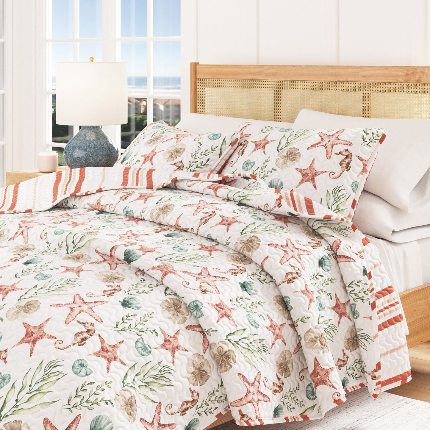Castaway Coastal Quilt and Reversible Set