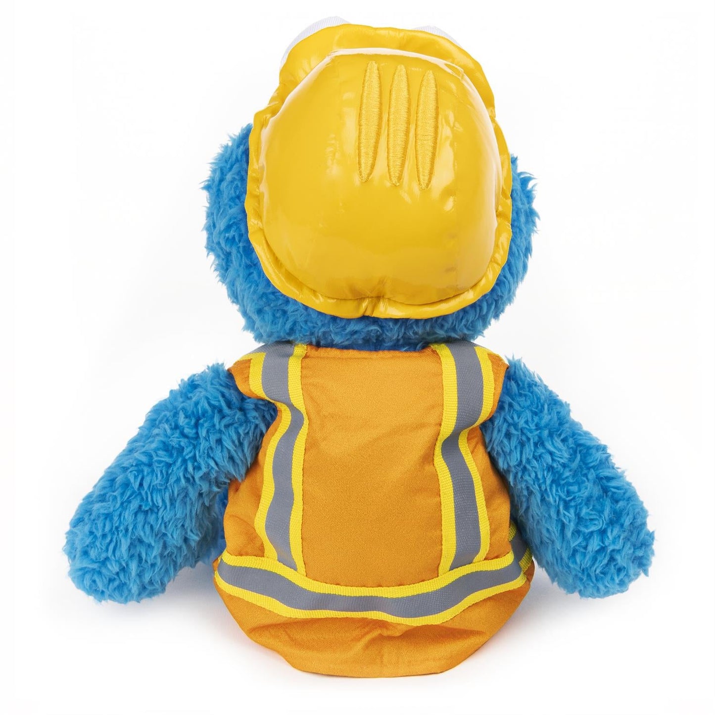 Sesame Street Construction Cookie Monster plush wearing orange safety vest on Tampa Home & Garden Store