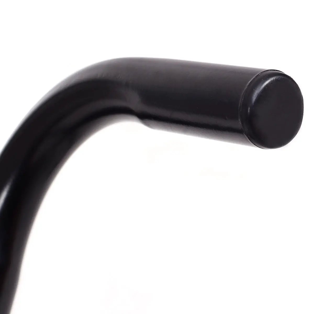 Black metal coat rack arm with curved tubular end cap on Tampa Home & Garden Store