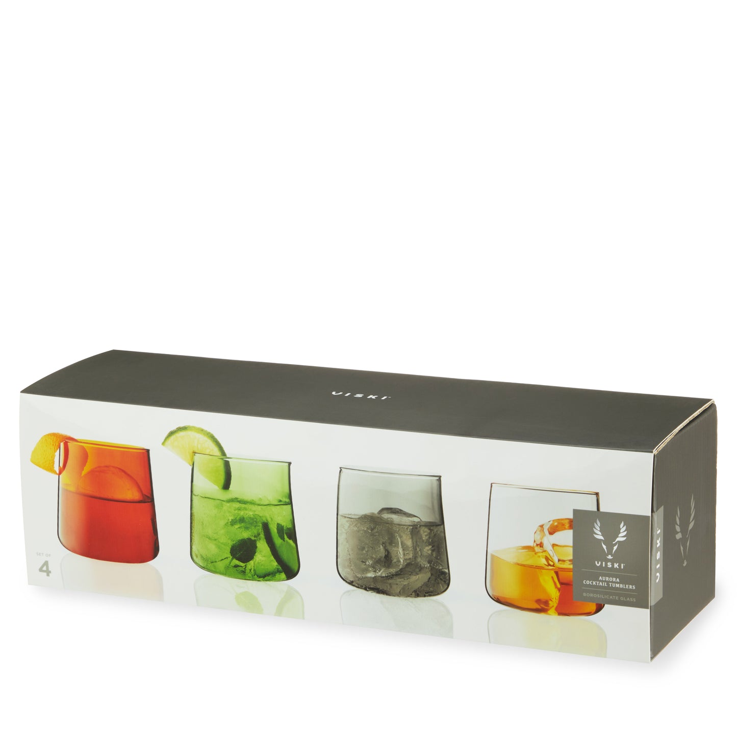 Aurora Multicolor Cocktail Glassware Set of 4
