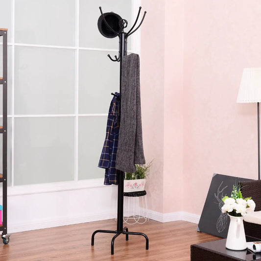 Metal coat rack with 12 hooks on 3 levels, black powder-coated steel DirectDeals on Tampa Home & Garden Store
