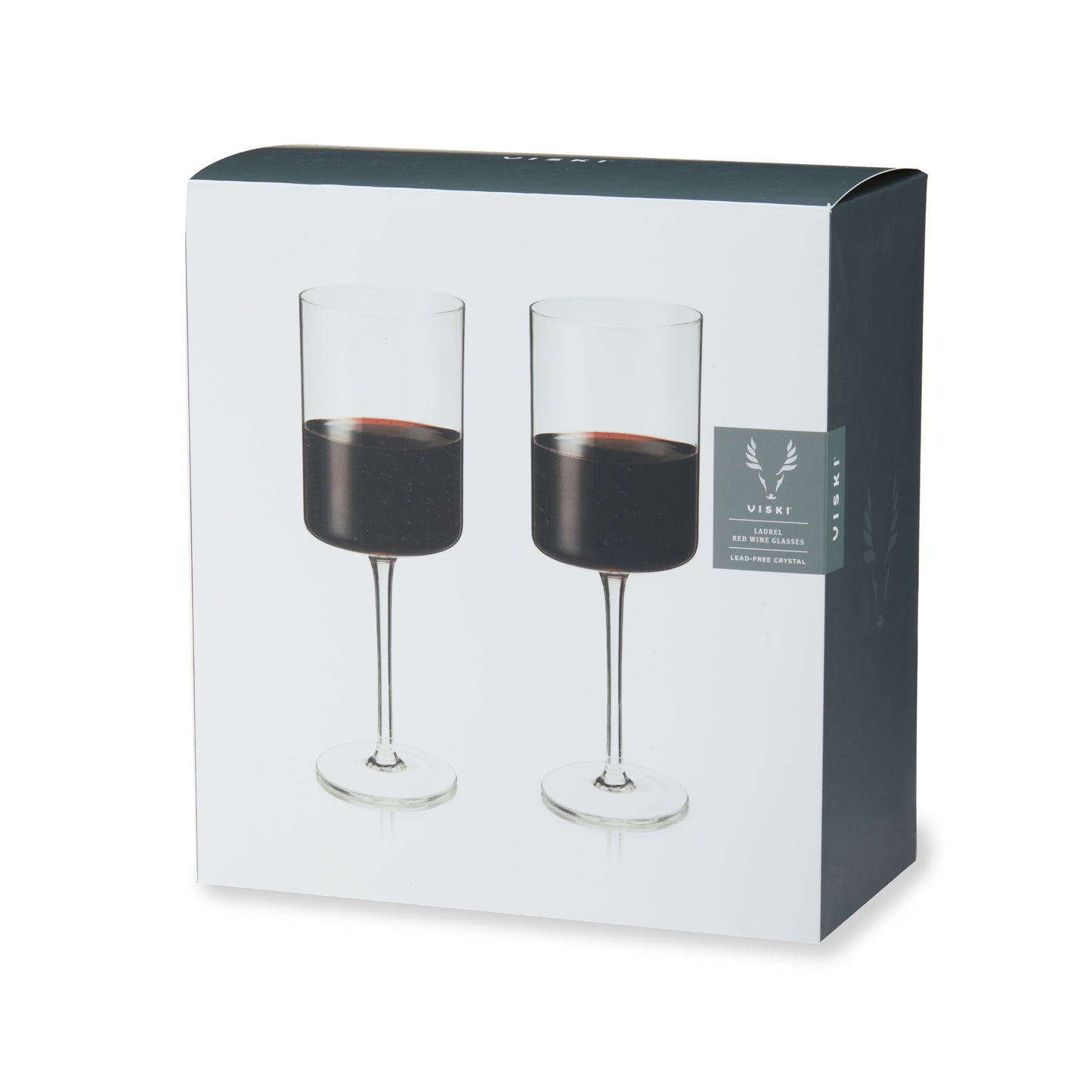 Laurel Crystal Square Red Wine Glass Set of 2