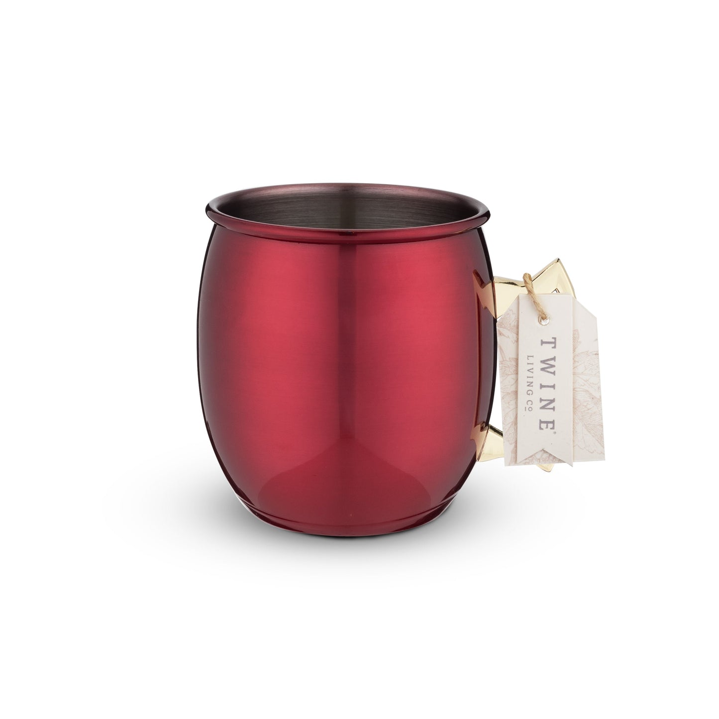 Red Moscow Mule Mug and Brass Accent Handle