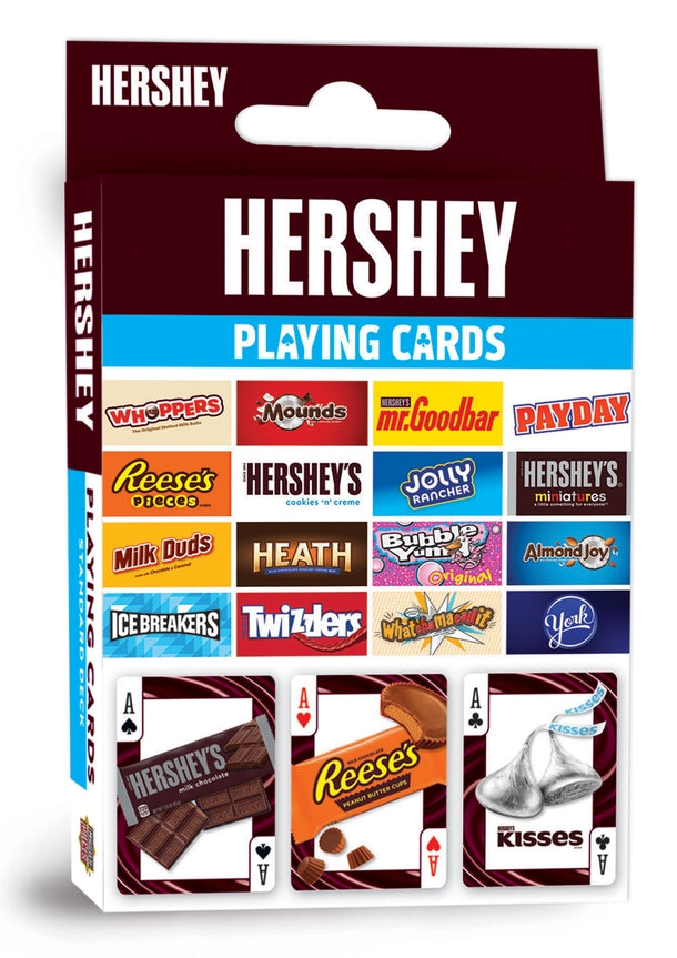 Hershey's playing cards deck with Hershey logo, colorful candy-brand artwork on card backs on Tampa Home & Garden Store