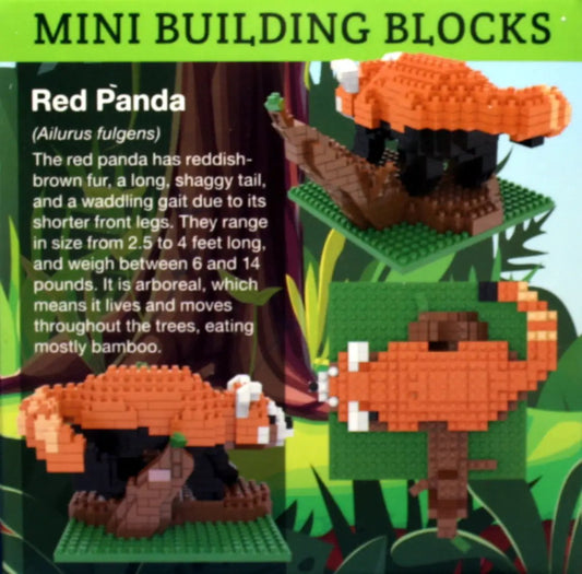 Mini Red Panda Building Blocks two-panda kit, construction set by The Country Christmas Loft on Tampa Home & Garden Store