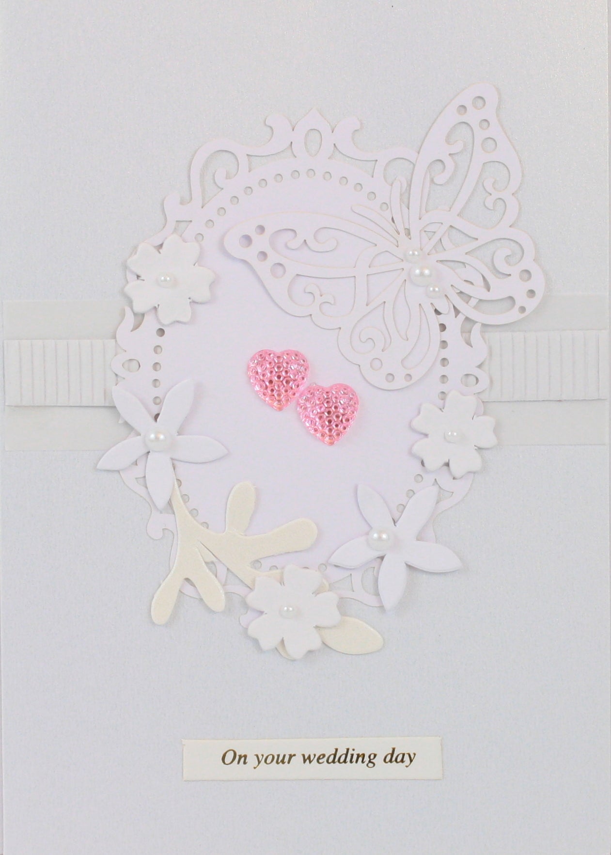 Collection de cartes embellies à la main - Papillon blanc pour le jour du mariage