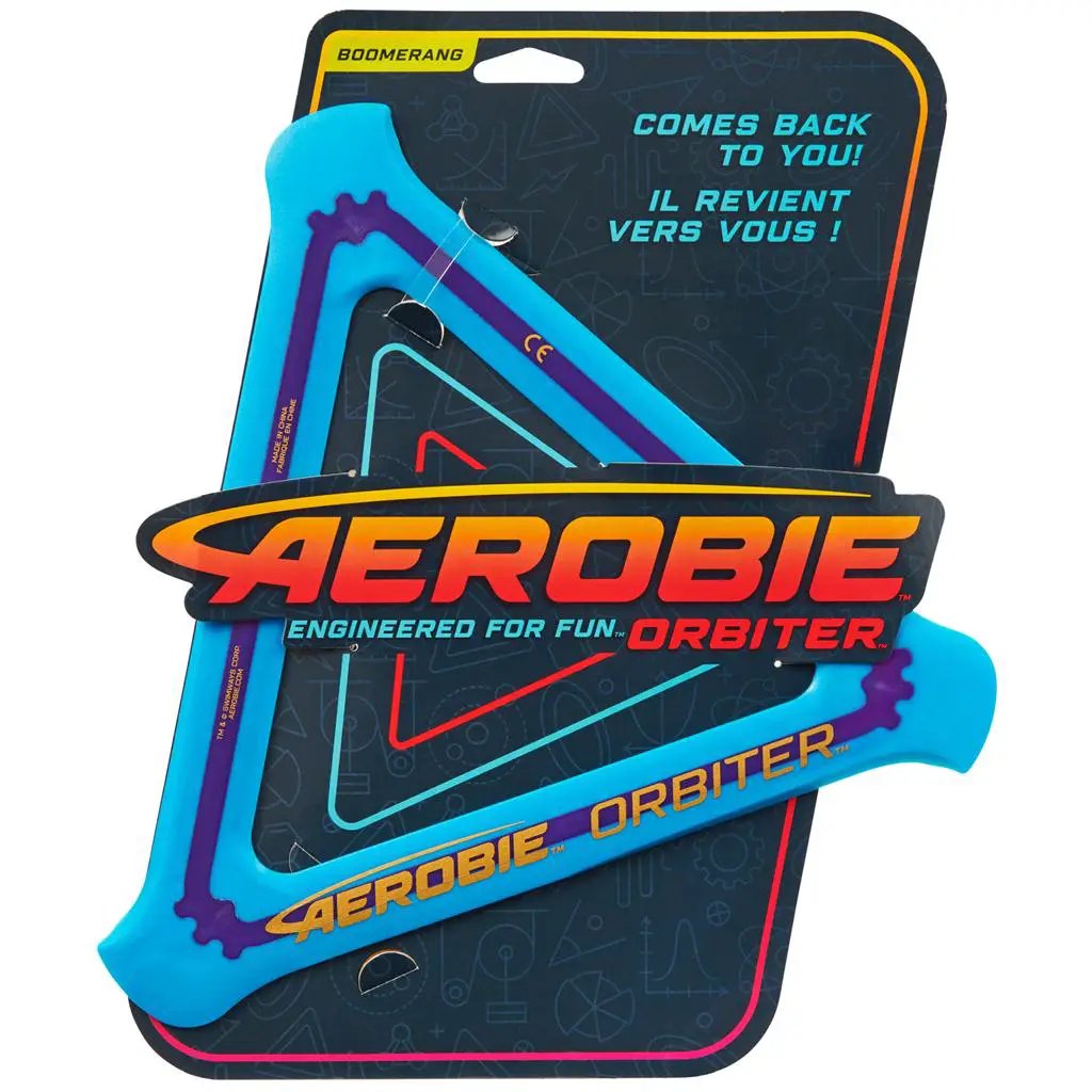 Aerobie Orbiter Boomerang Disc blue outdoor toy on Tampa Home & Garden Store