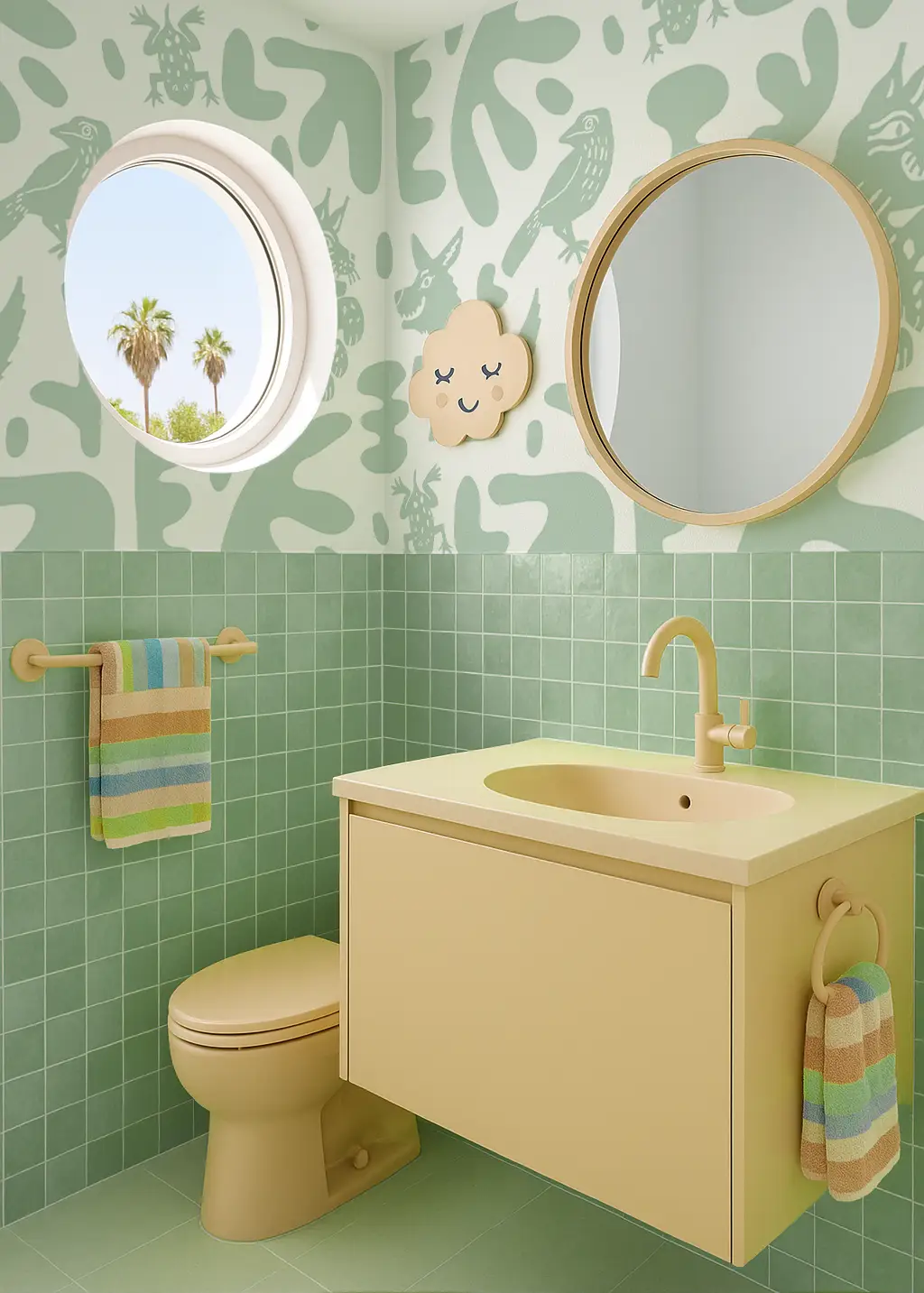 Wallpaper Abstract Animales Mint Peel and Stick by Samantha Santana Creative on Tampa Home & Garden Store
