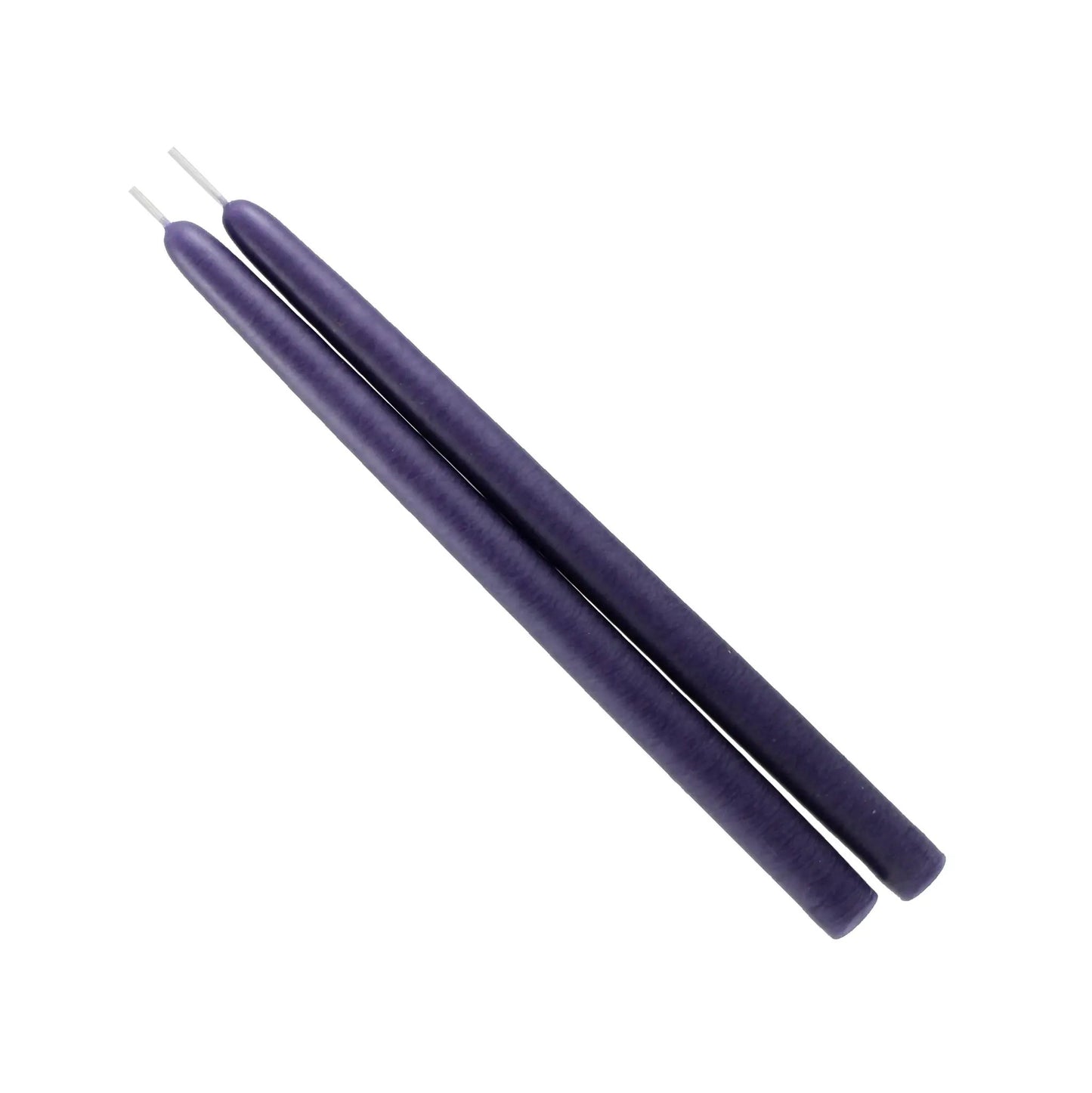 Mole Hollow Taper Pair Lavender 8-Inch Candles in purple wax on Tampa Home & Garden Store