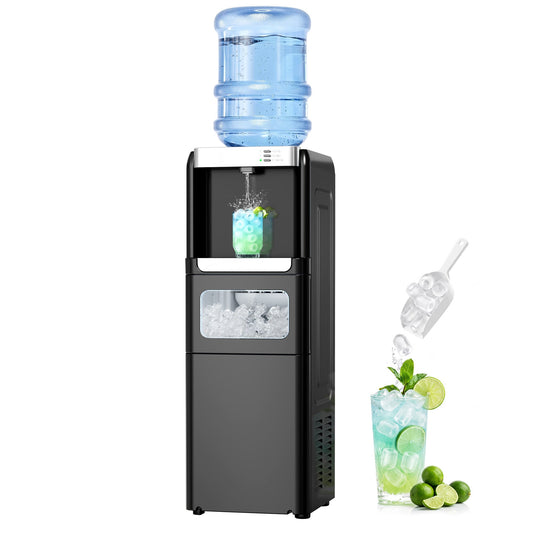 Water Cooler Dispenser by Kismile, black with top-loading bottle and ice maker on Tampa Home & Garden Store