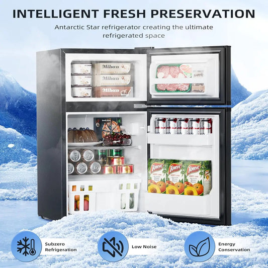 Kismile 3.2 cu ft mini fridge with freezer, two-door unit on Tampa Home & Garden Store