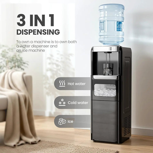 Kismile water cooler dispenser with ice maker in black stainless steel on Tampa Home & Garden Store