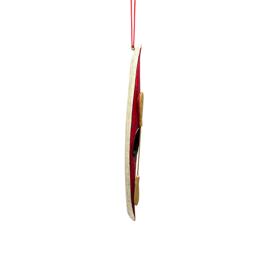Red kayak ornament hand-painted polyresin with dual paddle by The Country Christmas Loft on Tampa Home & Garden Store