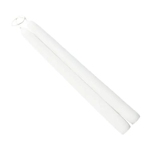 Mole Hollow Taper Pair Stark White candles, two white tapered candles on Tampa Home & Garden Store