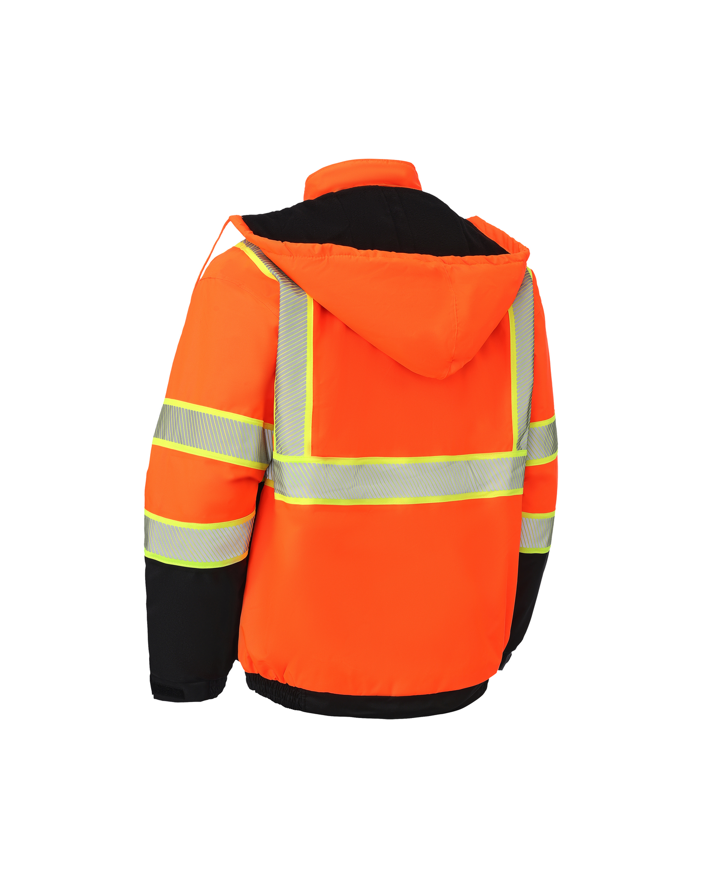 High Visibility Hooded Safety Jacket ANSI Class 3 orange with reflective stripes by Kiwi on Tampa Home & Garden Store