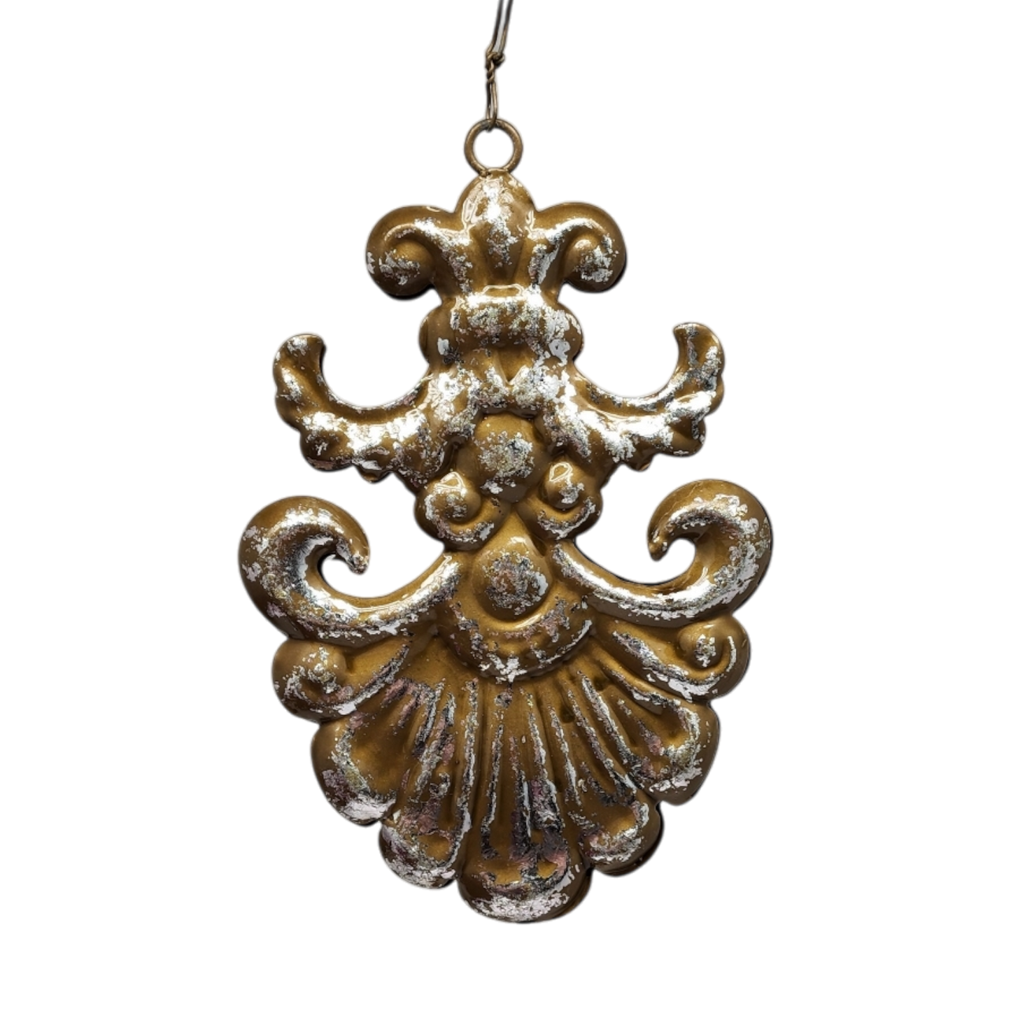 Ornement en métal filigrané de 14 cm - Visage du Père Noël