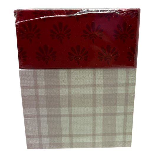 Holidays Are Homemade Recipe Card Box with red embossed lid atop beige plaid base on Tampa Home & Garden Store
