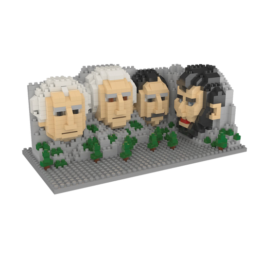 Mount Rushmore mini blocks set by Country Christmas Loft; four blocky heads on a gray base on Tampa Home & Garden Store