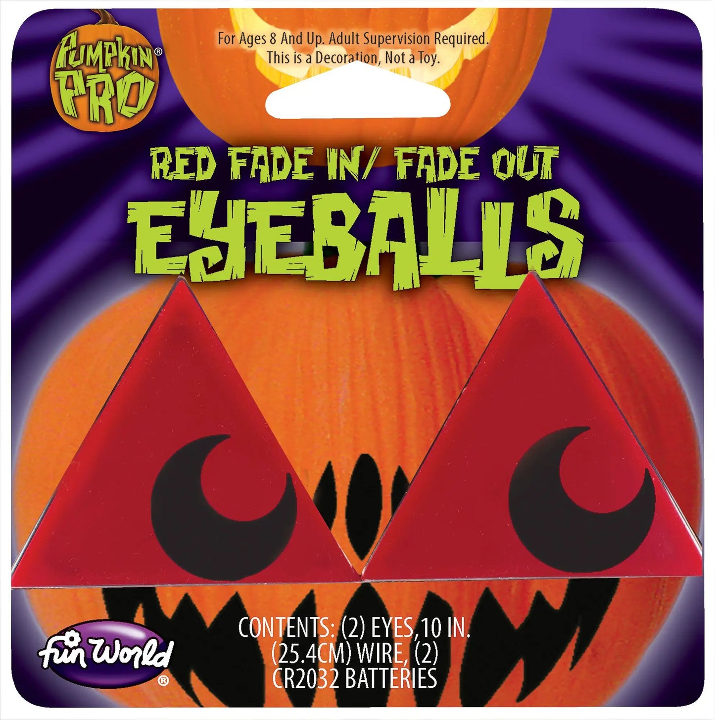 Red fade in/out pumpkin eyeballs Halloween lights by Fun World on Tampa Home & Garden Store