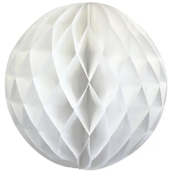 Honeycomb Ball Party Decoration White 9.75in tissue paper ornament by The Country Christmas Loft on Tampa Home & Garden Store