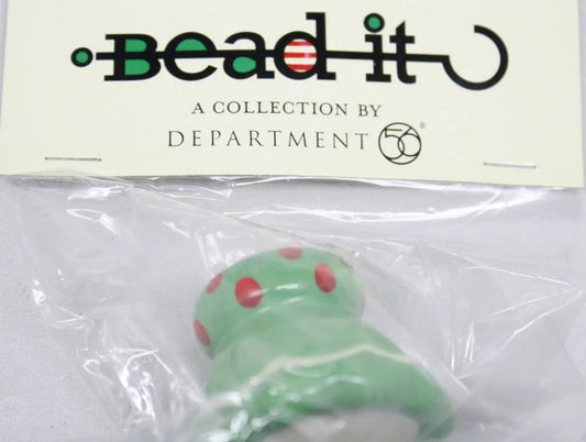 Bead It Bead Body Green With Red Dots ornament by The Country Christmas Loft on Tampa Home & Garden Store