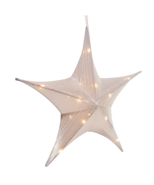 Silver Metallic Foldable 3D Star Ornament - 16 Inch - Tampa Home & Garden Store