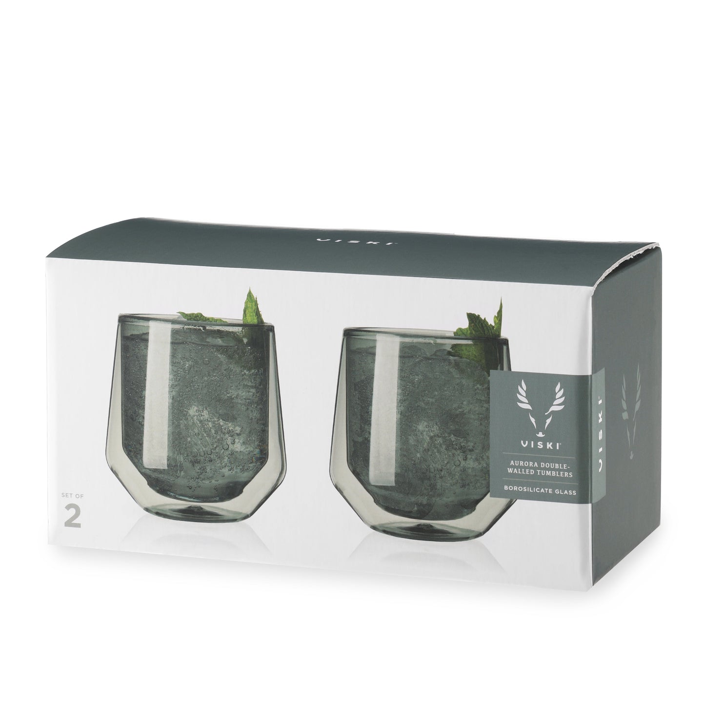 Aurora Set of Smoke Grey Double Walled Tumblers