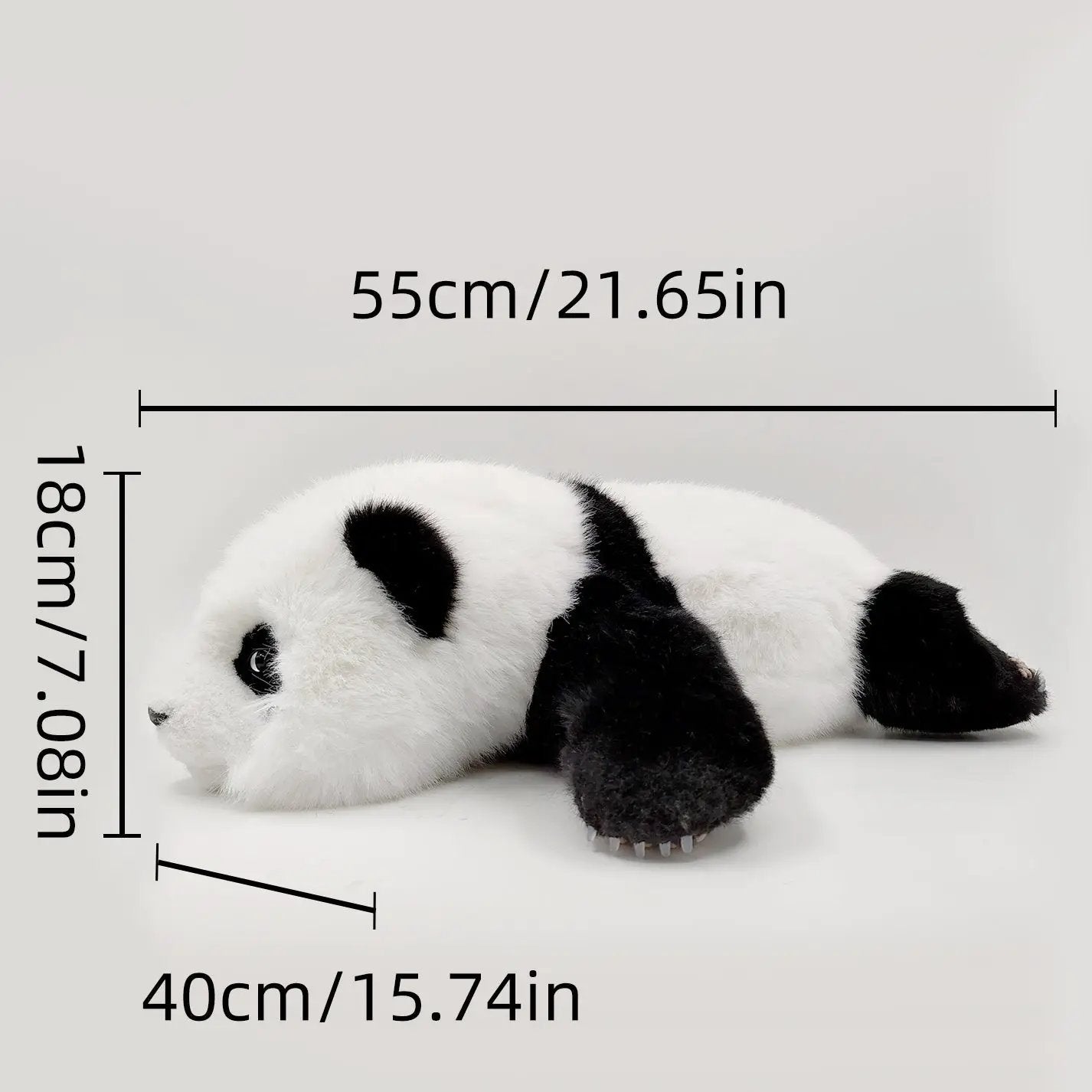 Red panda weighted plush stuffed animal with black ears and paws, white body on Tampa Home & Garden Store