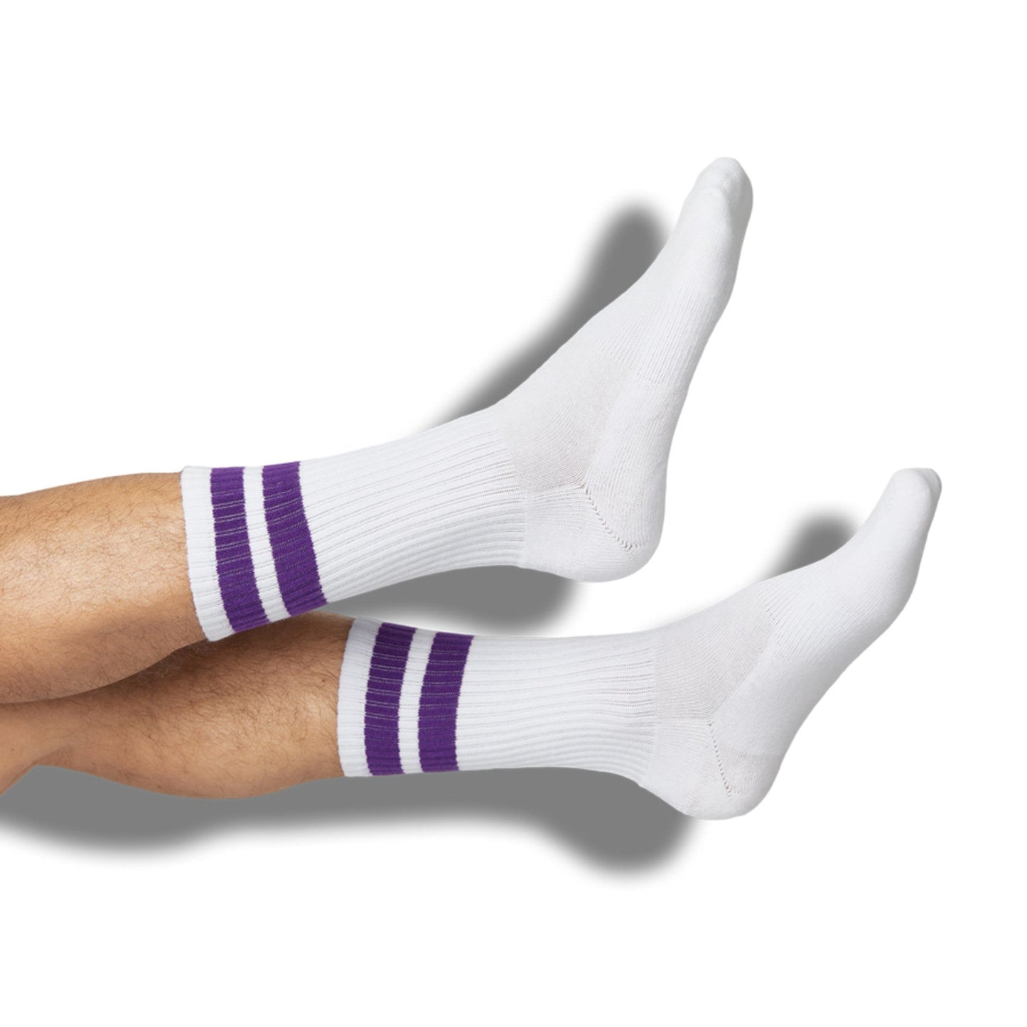 LA Mixed 4-Pack Bundle DeadSoxy team colorways socks, white with purple striped cuffs on Tampa Home & Garden Store