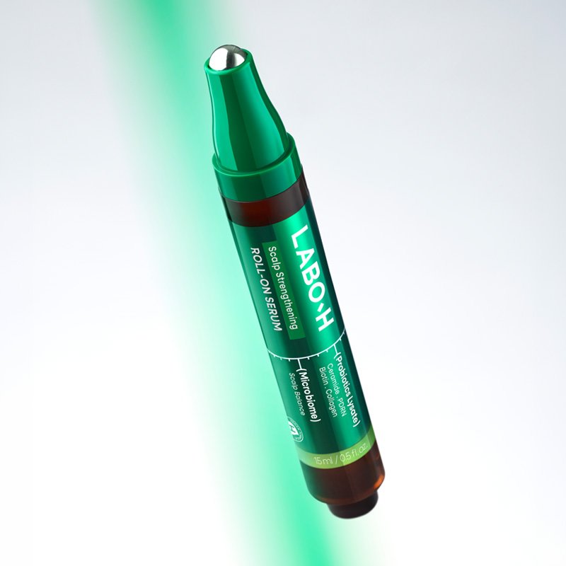 LABO-H Scalp Strengthening Roll-On Serum duo in green bottle, Seoulia branding, hair loss treatment on Tampa Home & Garden Store